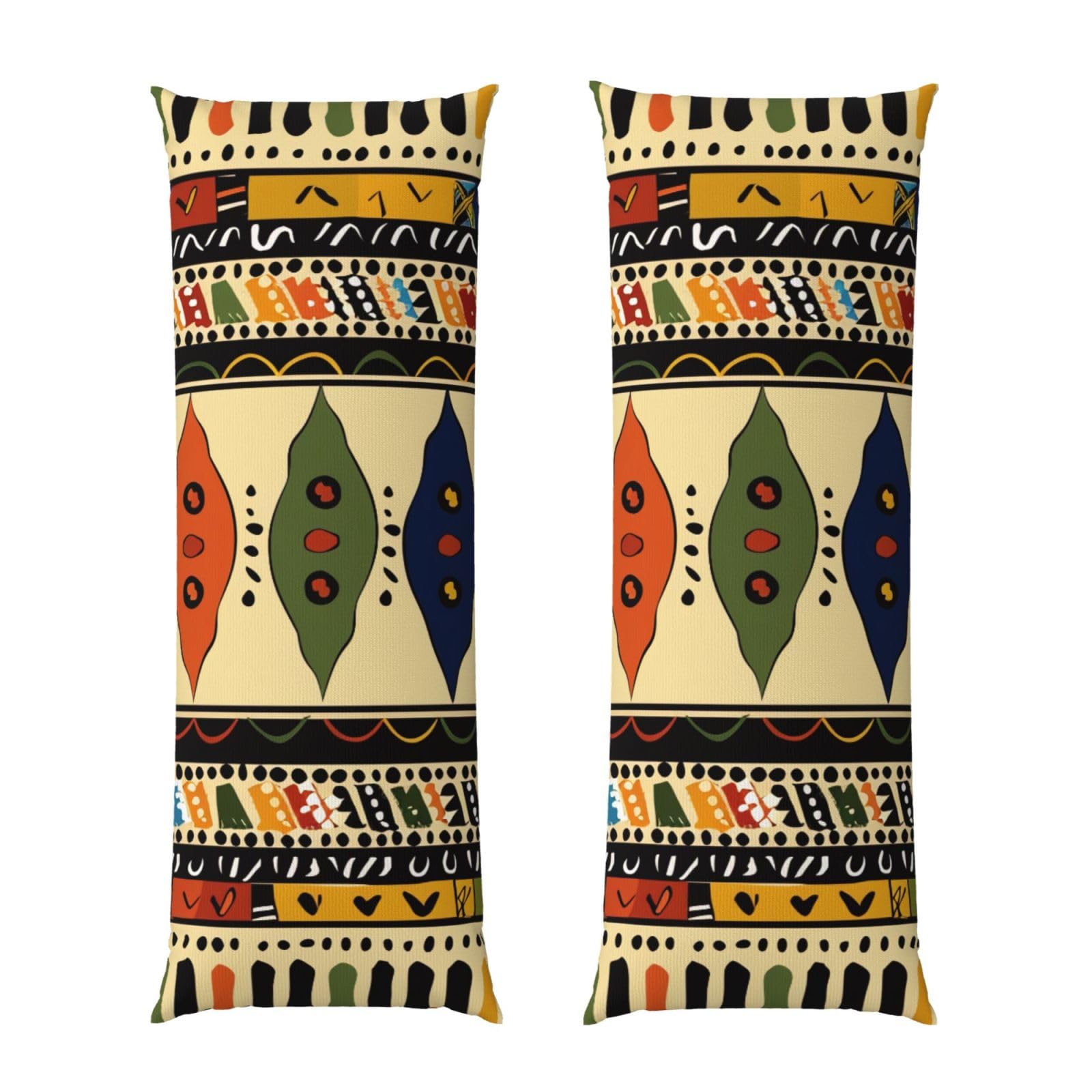 Body Pillow Cover 20x54 Inch, Bohemia Style Traditional African Pattern Print Long Lumbar Pillow Case with Zipper Long Body Pillowcase Decorative for Bed Sofa Bedroom