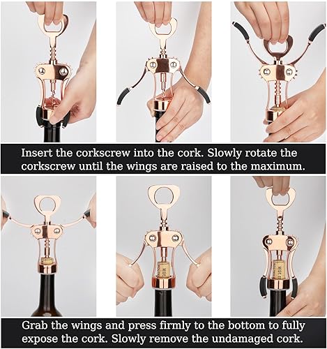 Miniatura 29 de KORCCI Abridor de vino, sacacorchos de aleación de zinc resistente, abrebotellas de cerveza de alta calidad, accesorios multifuncionales para vino