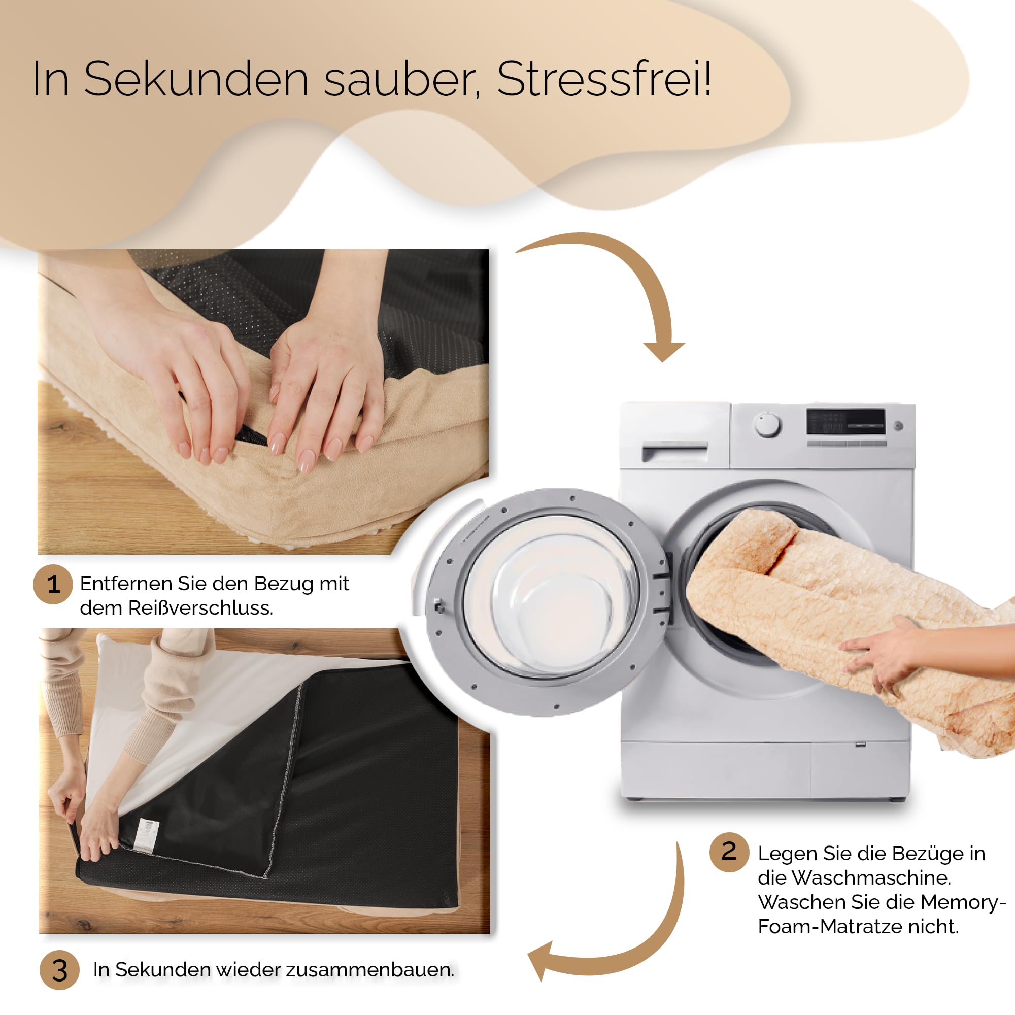 Hundebett orthopädisch, waschbar, wasserdicht, rutschfest