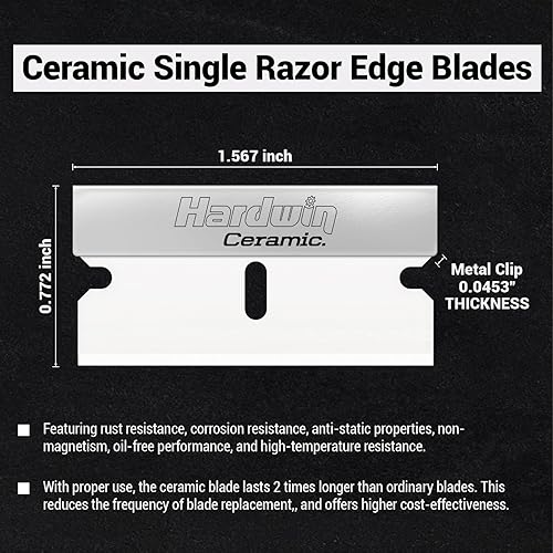 Miniatura 2 de Cuchillas de afeitar de cerámica de un solo filo, paquete de 10  ultra afiladas y resistentes a la corrosión, ideales para el hogar, oficina,
