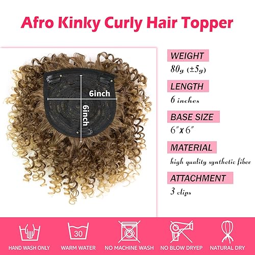 Miniatura 2 de Adancyler Peluca de cabello corto afro natural rizado con flequillo, pelucas sintéticas con clip negro, para hombres y mujeres, con cabello delgado,