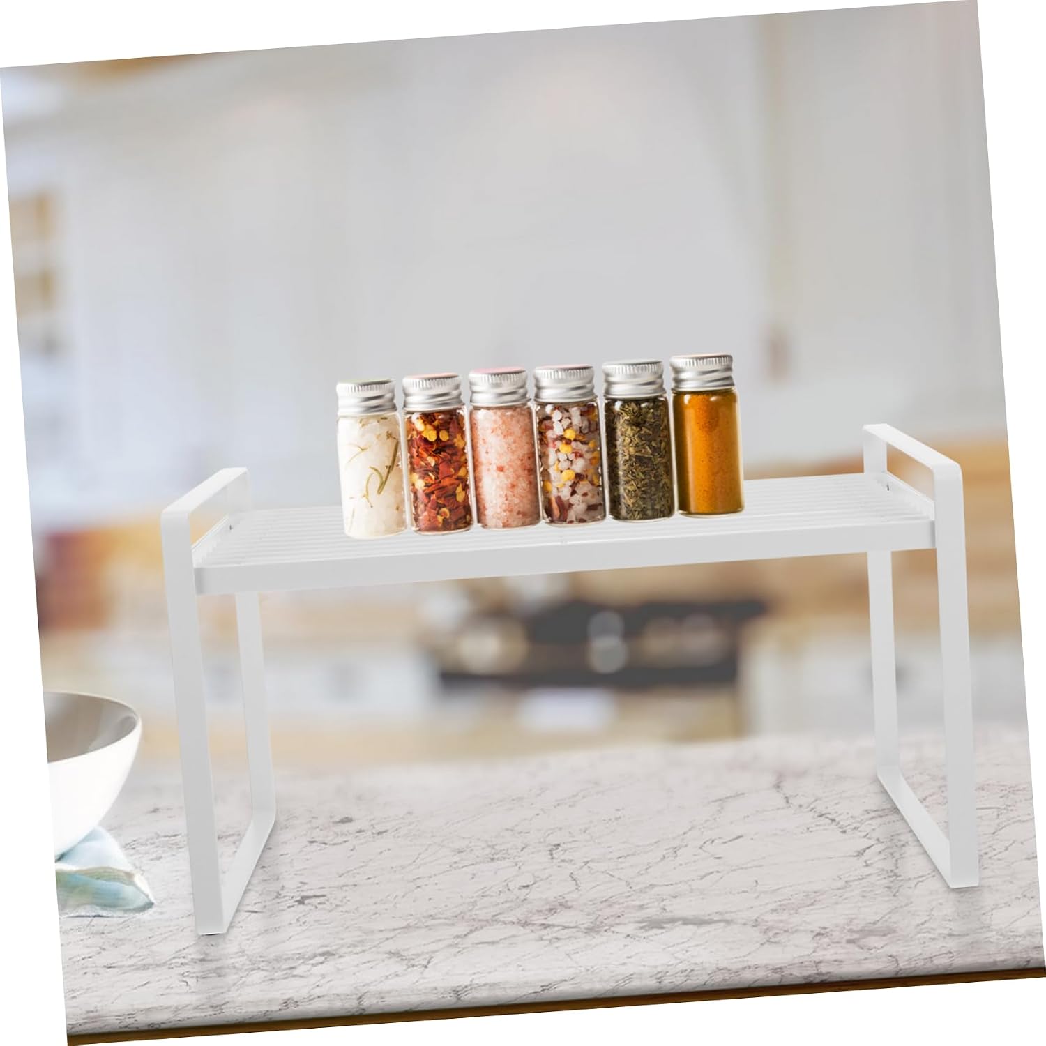 ABOOFAN Desktop Storage Rack Storage Shelving Storage Shelves Shelf Layered Storage Rack Pot Storage Rrack White