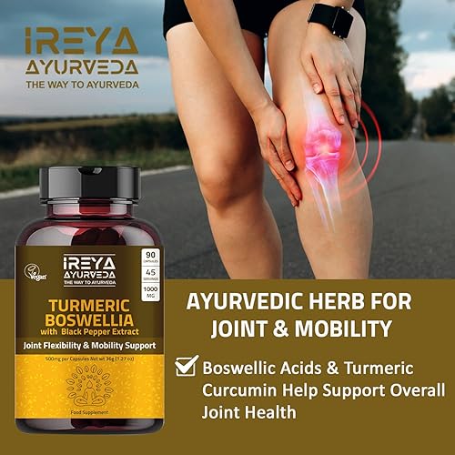 Miniatura 4 de Boswellia Cápsulas de extracto (90 cápsulas) 1000 mg - Boswellia Serrata con curcumina de cúrcuma orgánica y bioperina 45 días de suministro.
