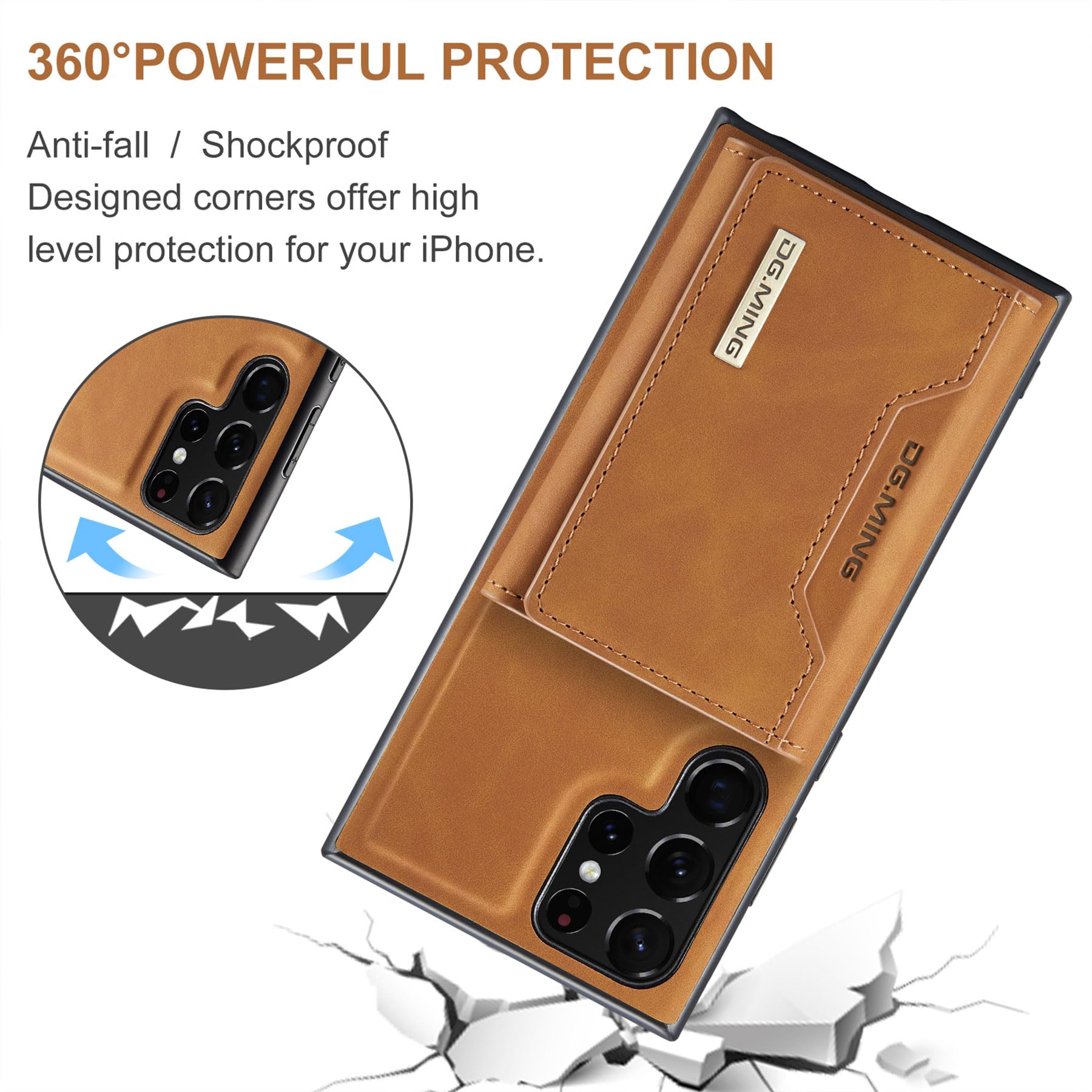 ZCDAYE Custodia per Samsung Galaxy S23 Ultra con scomparto per carte di credito, in pelle, per Samsung S23 Ultra