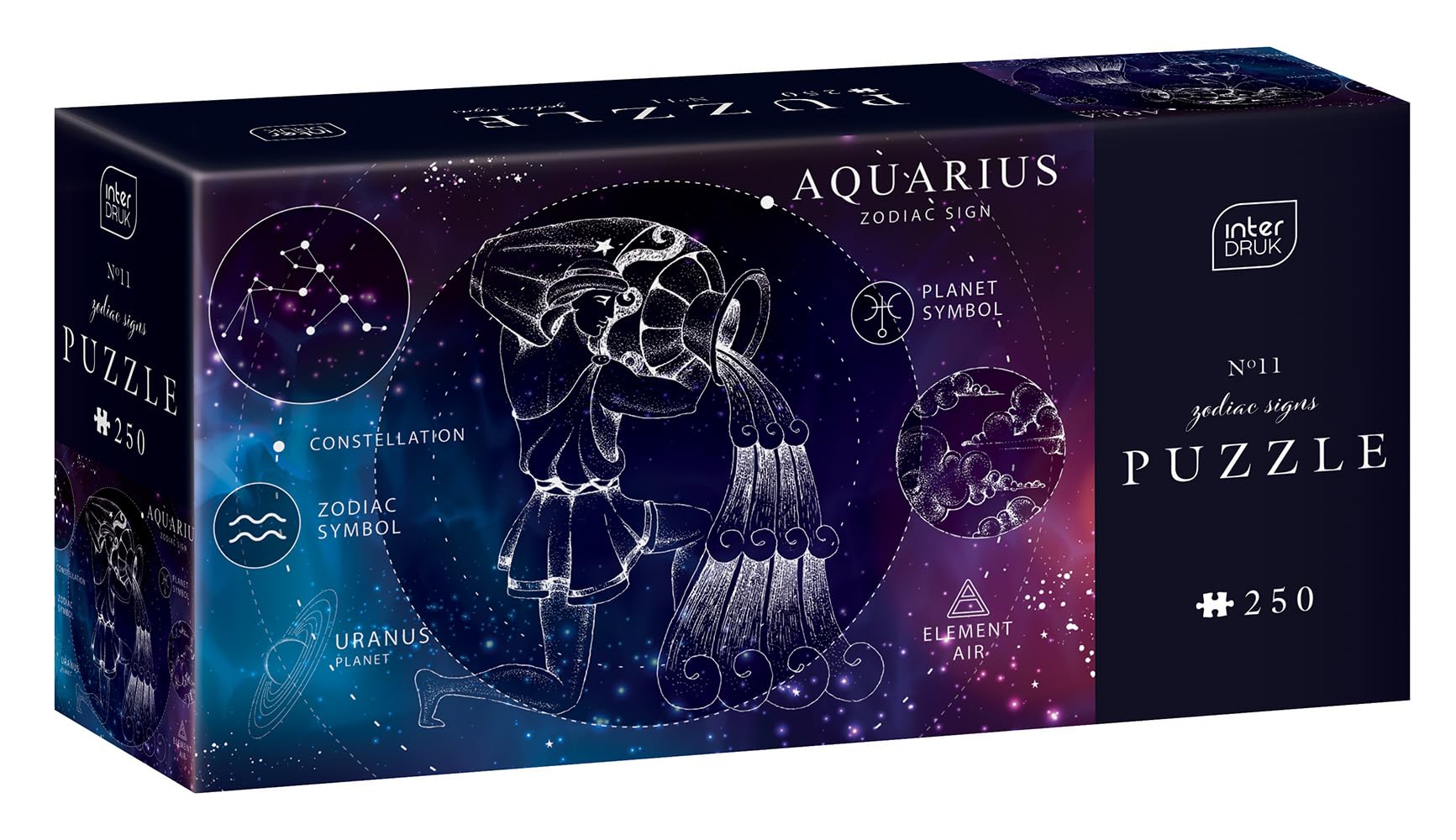 Interdruk - 250 Piece Jigsaw Puzzle for Adults - Zodiac Signs - Aquarius