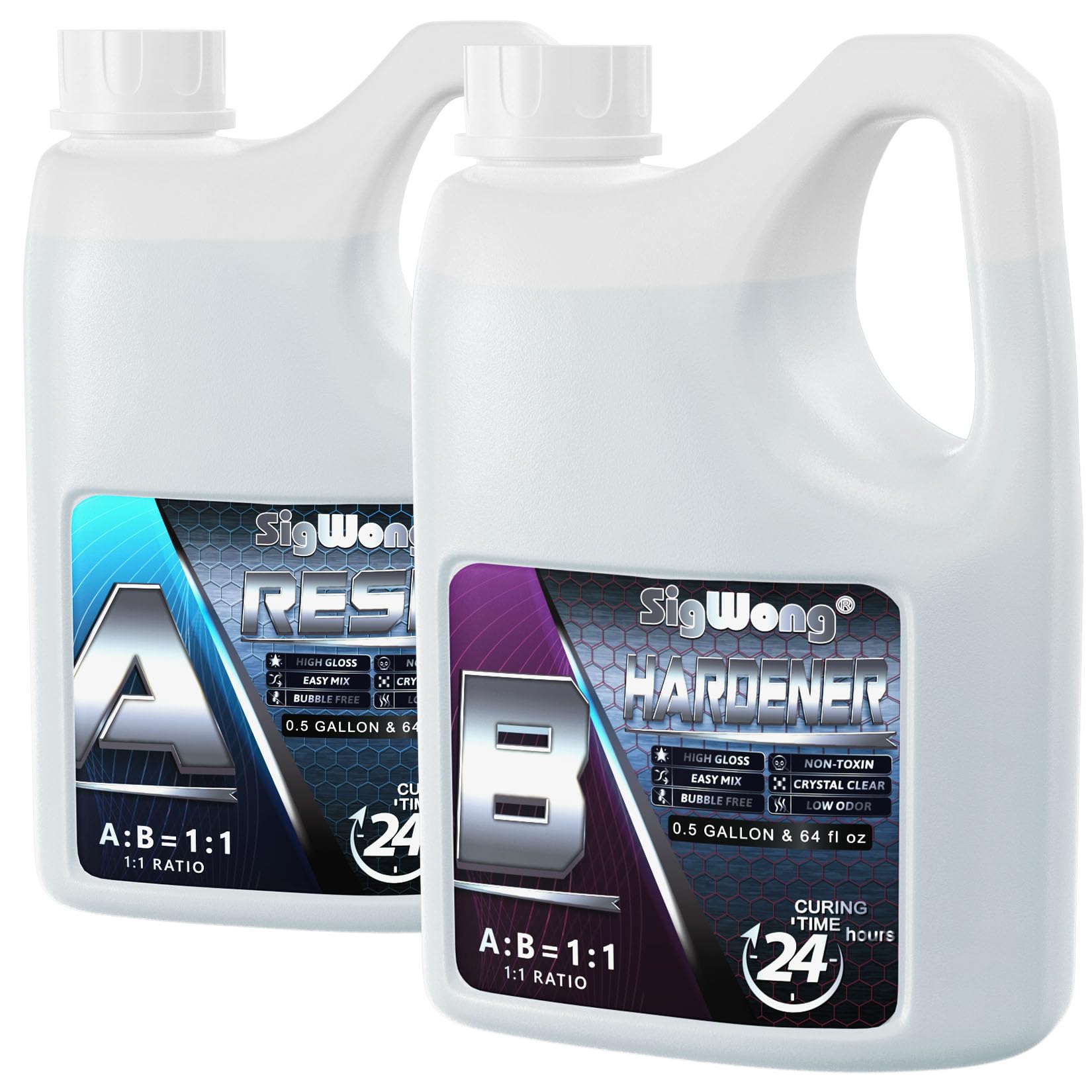 Epoxy Resin 1 Gallon - Crystal Clear Epoxy Resin Kit, No Yellowing No Bubble Easy to Mix 1:1 Ratio Art Resin Casting Resin for Art Crafts, Jewelry Making, River Tables, Wood & Resin Molds