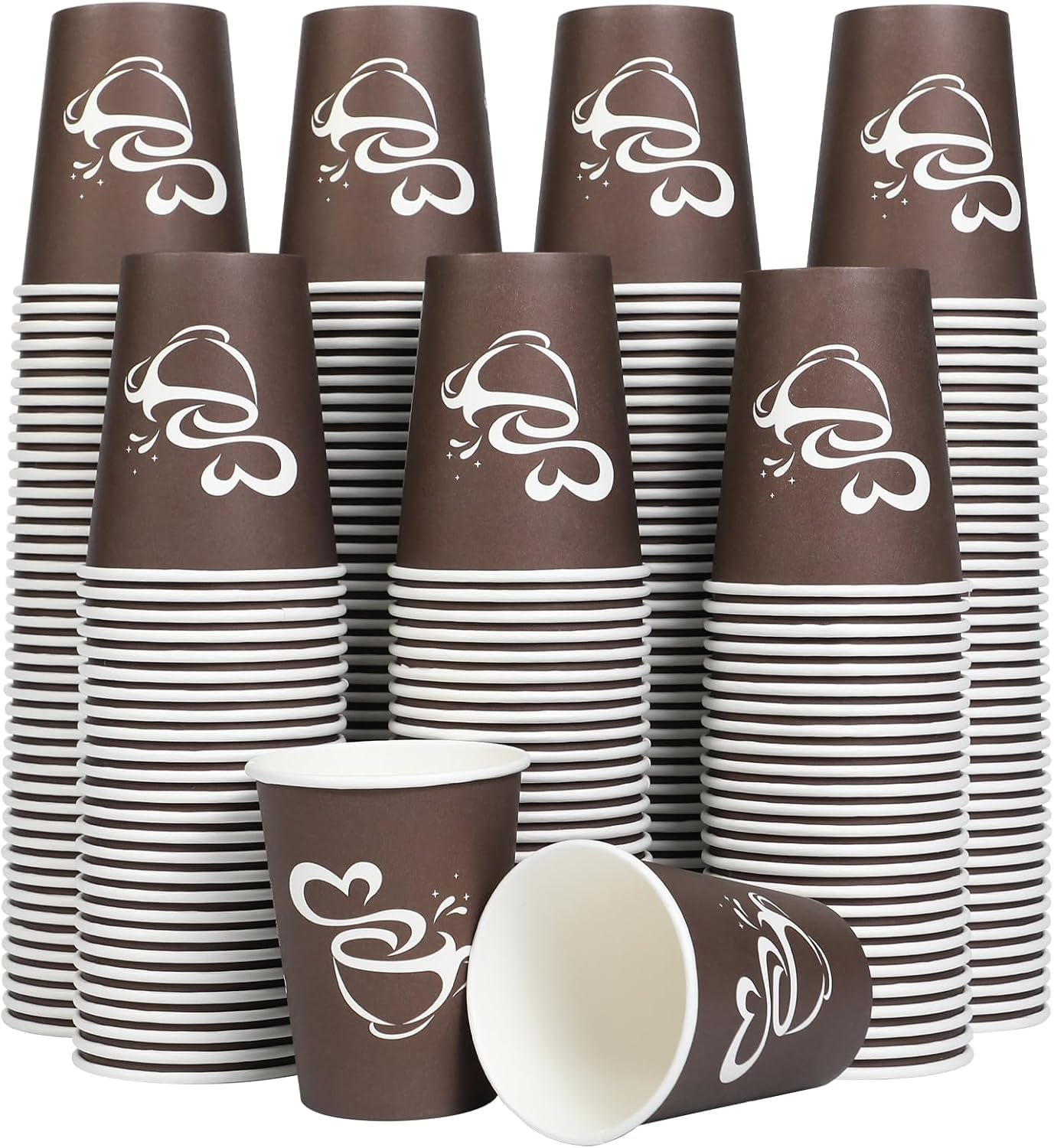 Disposable Coffee Cups - 300 Pack 12oz Brown -1