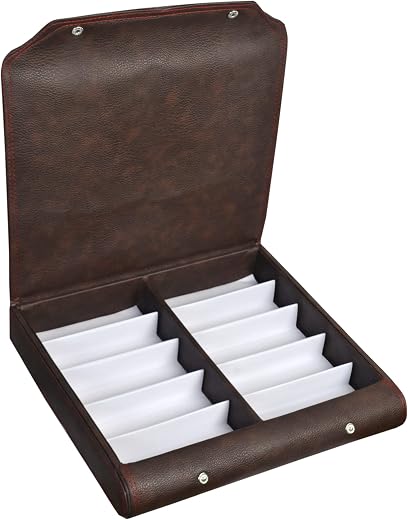Nooks Sunglass,Goggles And Eyewear Leather Storage Box Case Cover Organizer Compartment In Leather Made In India | 10 * 8...
