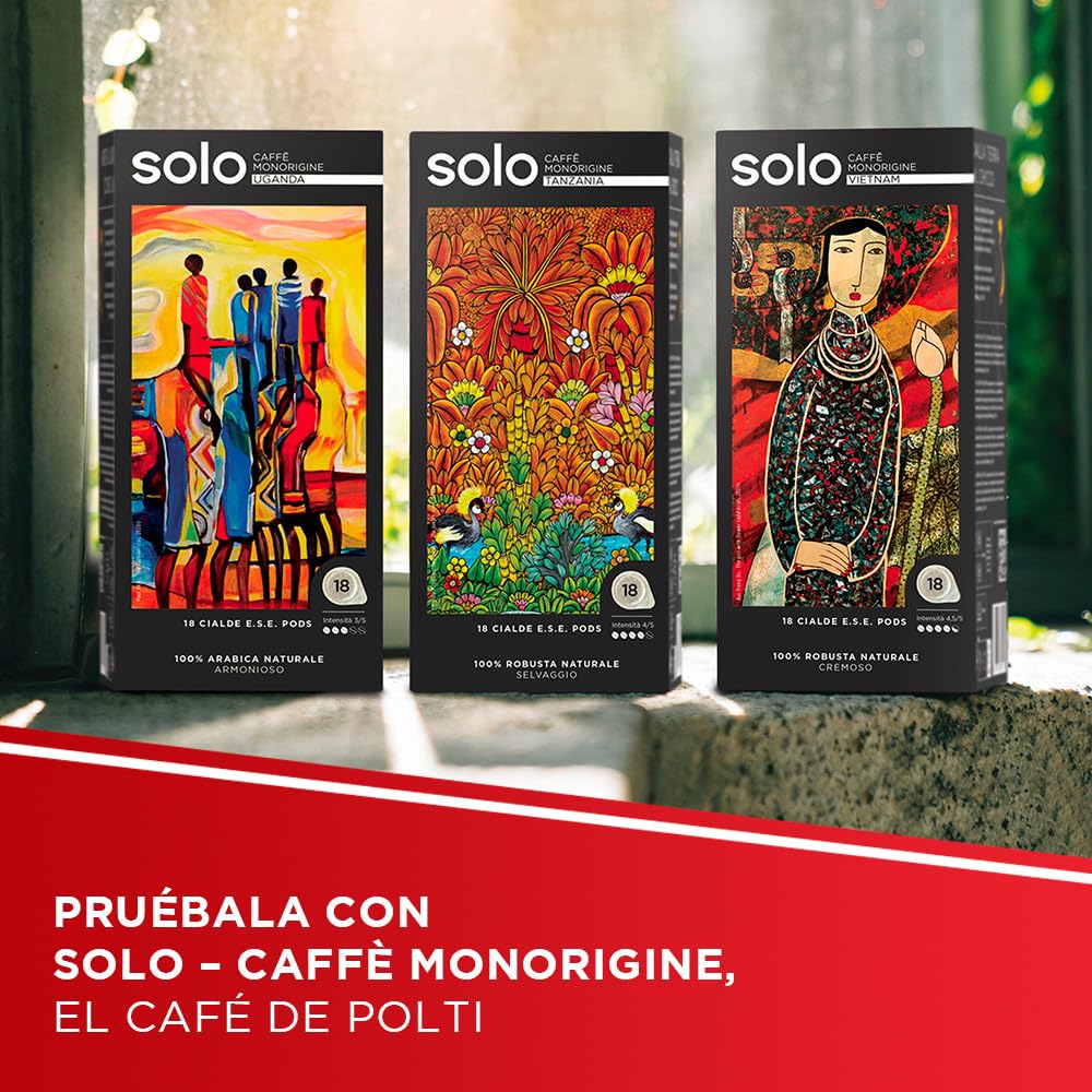 Polti Coffea S15B Máquina de Café Espresso, Compatible con Monodosis E.S.E. de 44 mm, Depósito de 0,85 L, Presión de Bomba de 19 bares, Color Negro