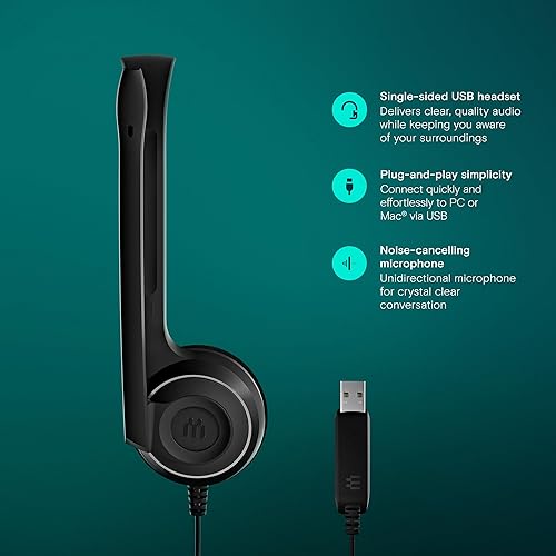 Miniatura 3 de Sennheiser Consumer Audio PC 7 USB - Auriculares USB mono para PC y MAC negro 504196