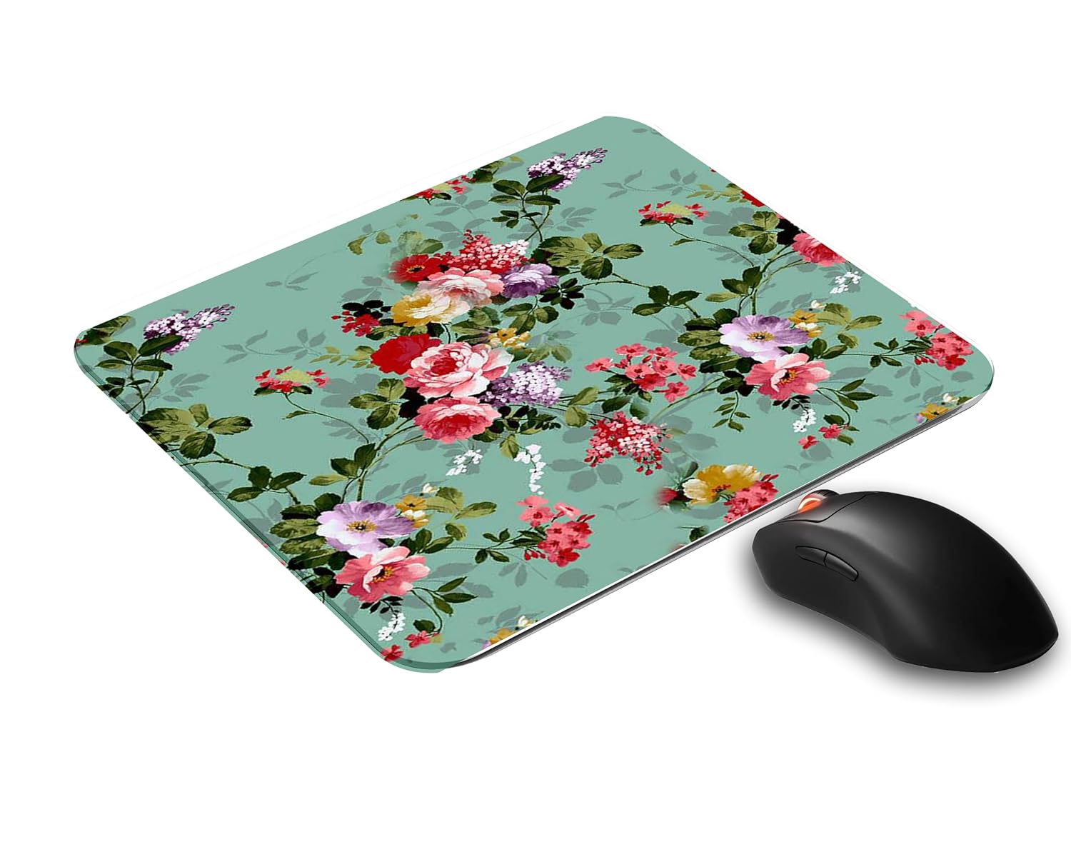 LapLub Floral Background Designer Mousepad for Laptop/Computer (Gaming Mouse Pad | Ultra Slim | Waterproof Surface | Non-Slip Rubber Base)