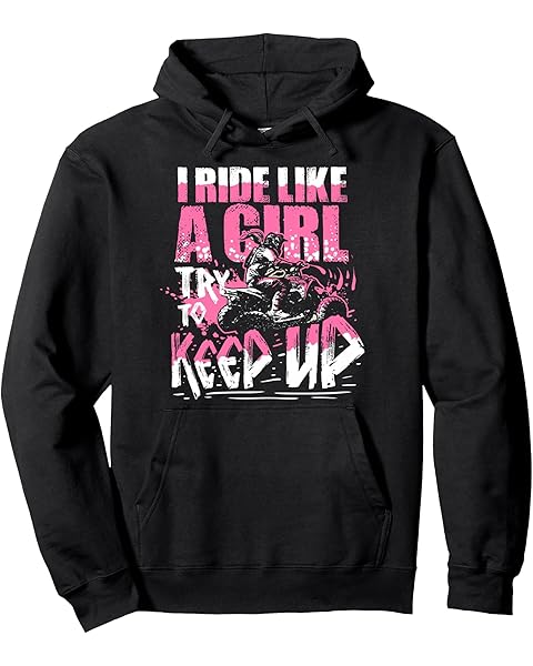 Quad ATV Girls Gift I Ride Like A Girl Try To Keep Up Pullover Hoodie