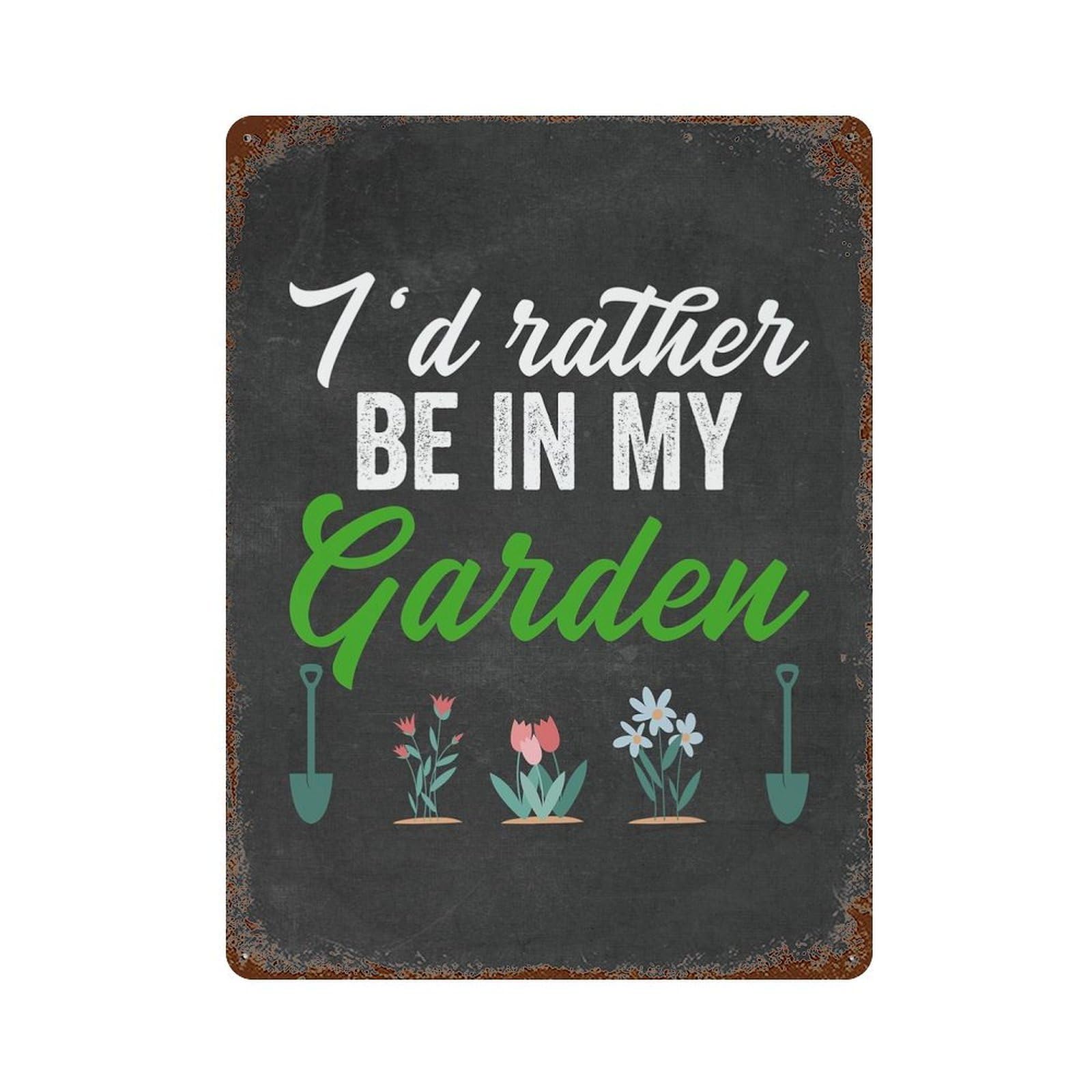 Gardening Rustic Tin Plaque 15.7"x11.8", for Pub, Kitchen And Man Cave Decor, Vintage Wall Decor