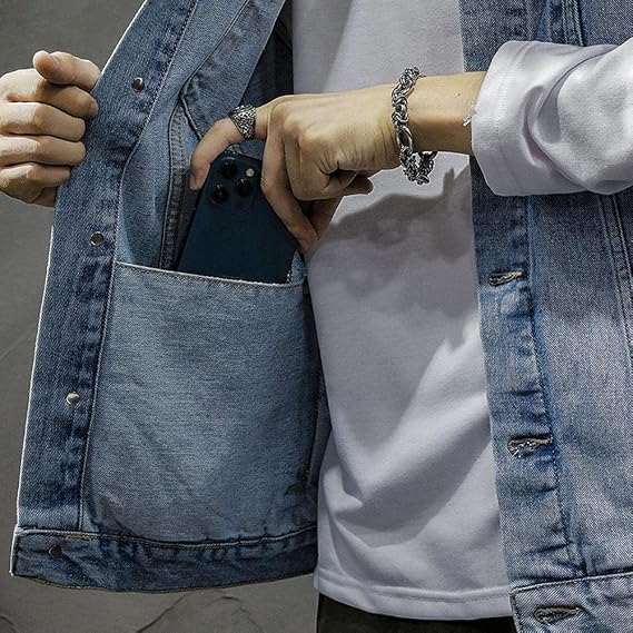Mens Cool Cowboy Loose Fit Sleeveless Denim Vest Jackets