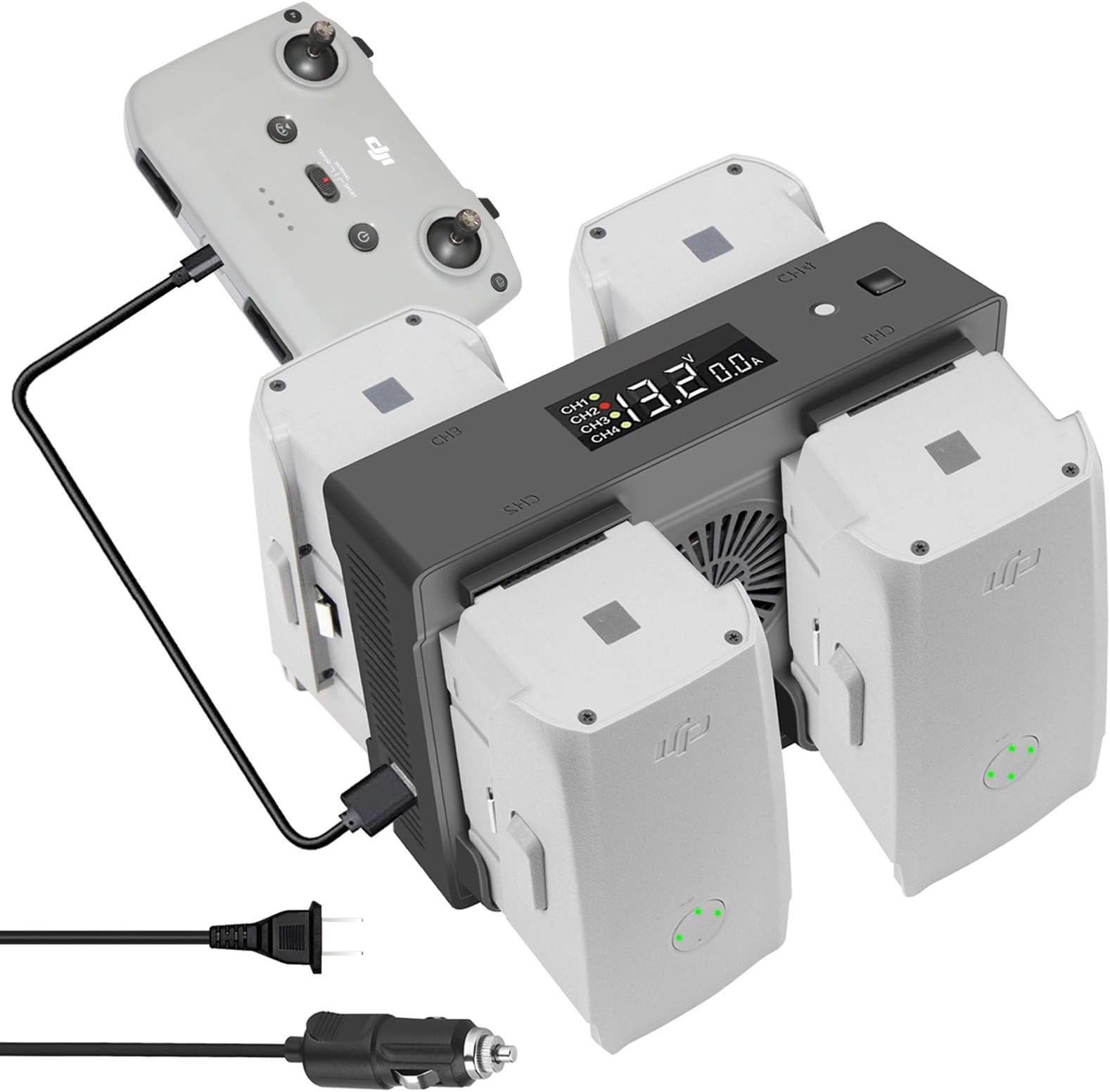 Air 2S,Mavic Air 2 Wall & Car Charger Compatible with DJI Air 2S,Mavic Air Battery, 5 in 1 Rapid Multi Parallel Charging Hub Drone Accessories