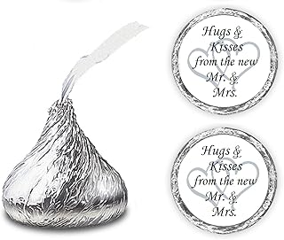 324 Hugs and Kisses from The New Mr. & Mrs. with Interlocking Hearts Wedding