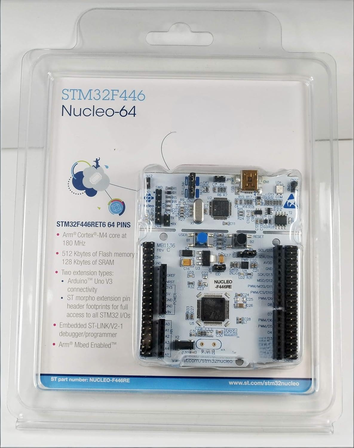 1 placa de desarrollo de núcleos STM32 con STM32F446RE MCU NUCLEO-F446RE