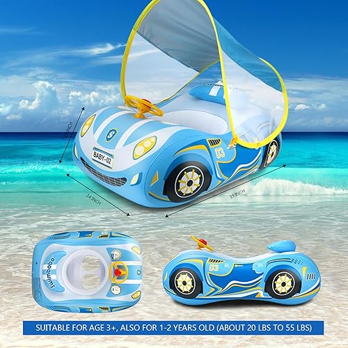 Miniatura 2 de Flotador de piscina para bebé con diseño de coche 3D, flotador de natación de PVC resistente, flotador de piscina para niños, flotadores de natación
