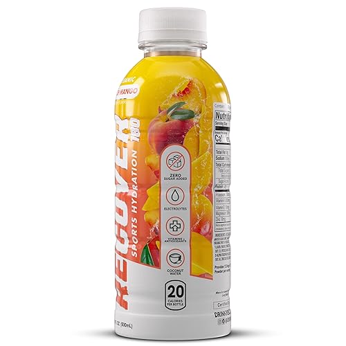 Miniatura 7 de RECOVER 180 Bebida de hidratación deportiva orgánica, sin azúcar añadido, bebida deportiva de 20 calorías, sabores orgánicos con vitaminas,