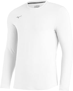 Mizuno Comp Diamond Long sleeve Crew, White, Medium