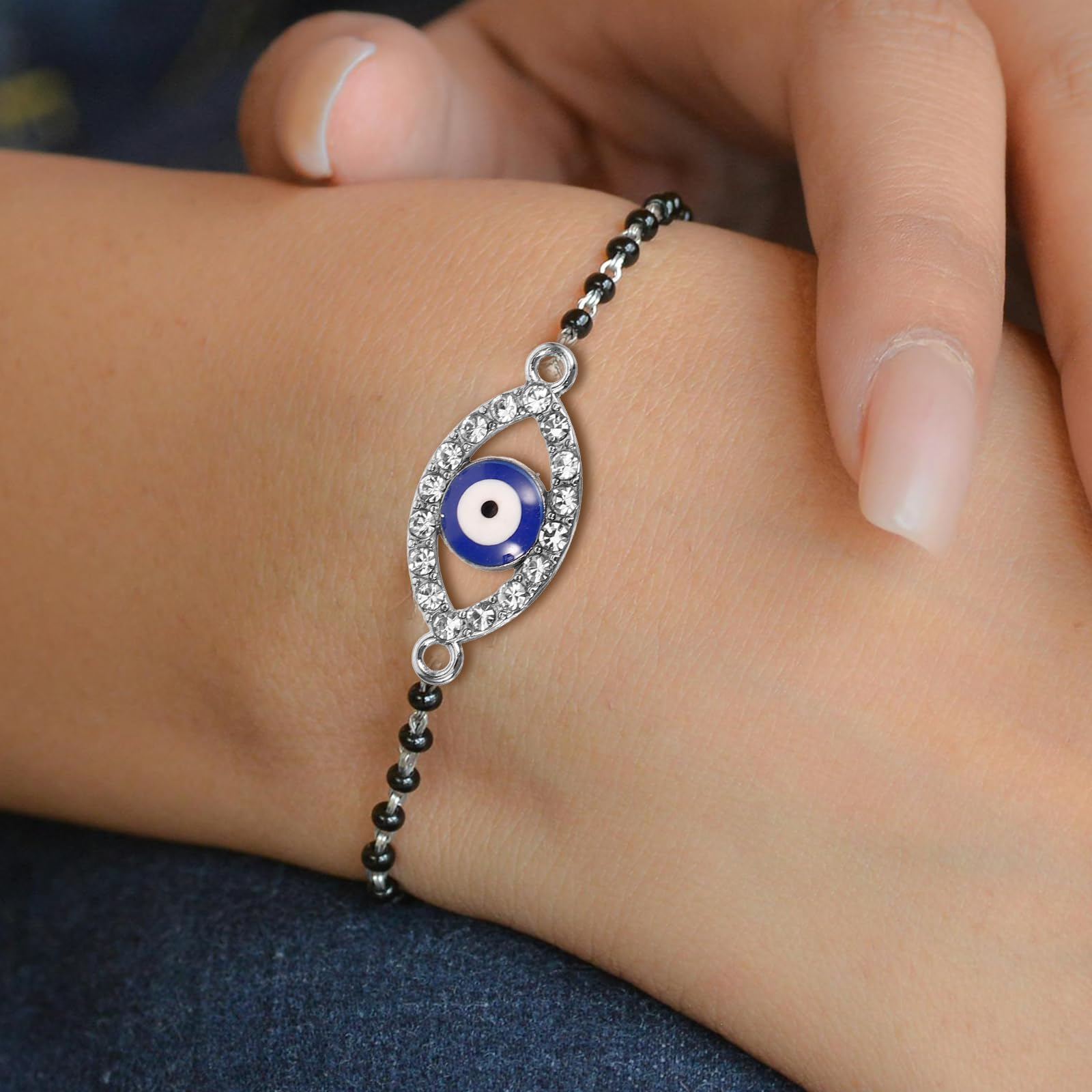 SEWACC 20pcs Evil Eye Charms for Jewelry Making Metal Evil Eye Pendant Charms Double Hole Jewelry Pendant Beads for DIY Jewerly - Image 2