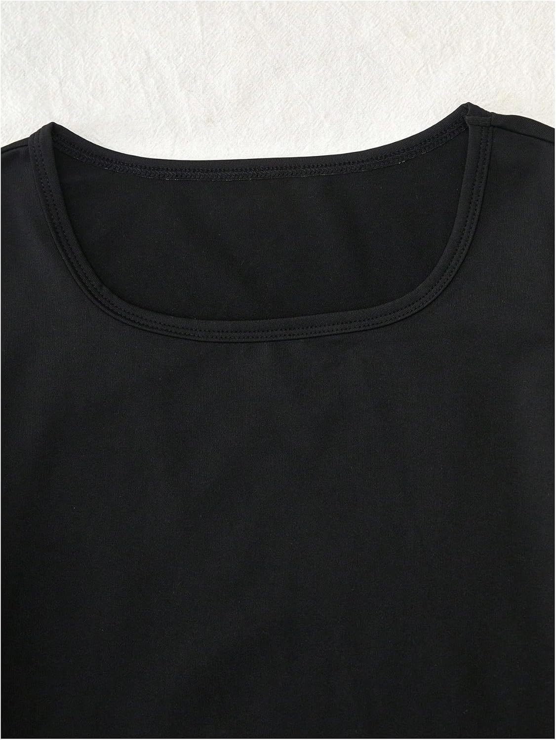 Girl's 3 Piece T Shirts Set Ribbed Knit Square Neck Long Sleeve Tops Sets - Image 5