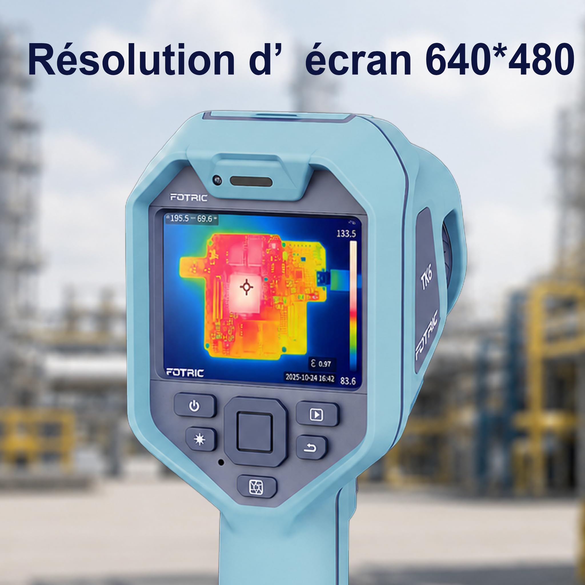 TK6 Caméra Thermique, Résolution IR 384x288, 30 Hz, NETD 40 mK, Focus Manuel dès 0,15 m, -20 à 550 °C, Écran Tactile IPS 3,5", 5 MP, pour Électricité, Bâtiment & CVC