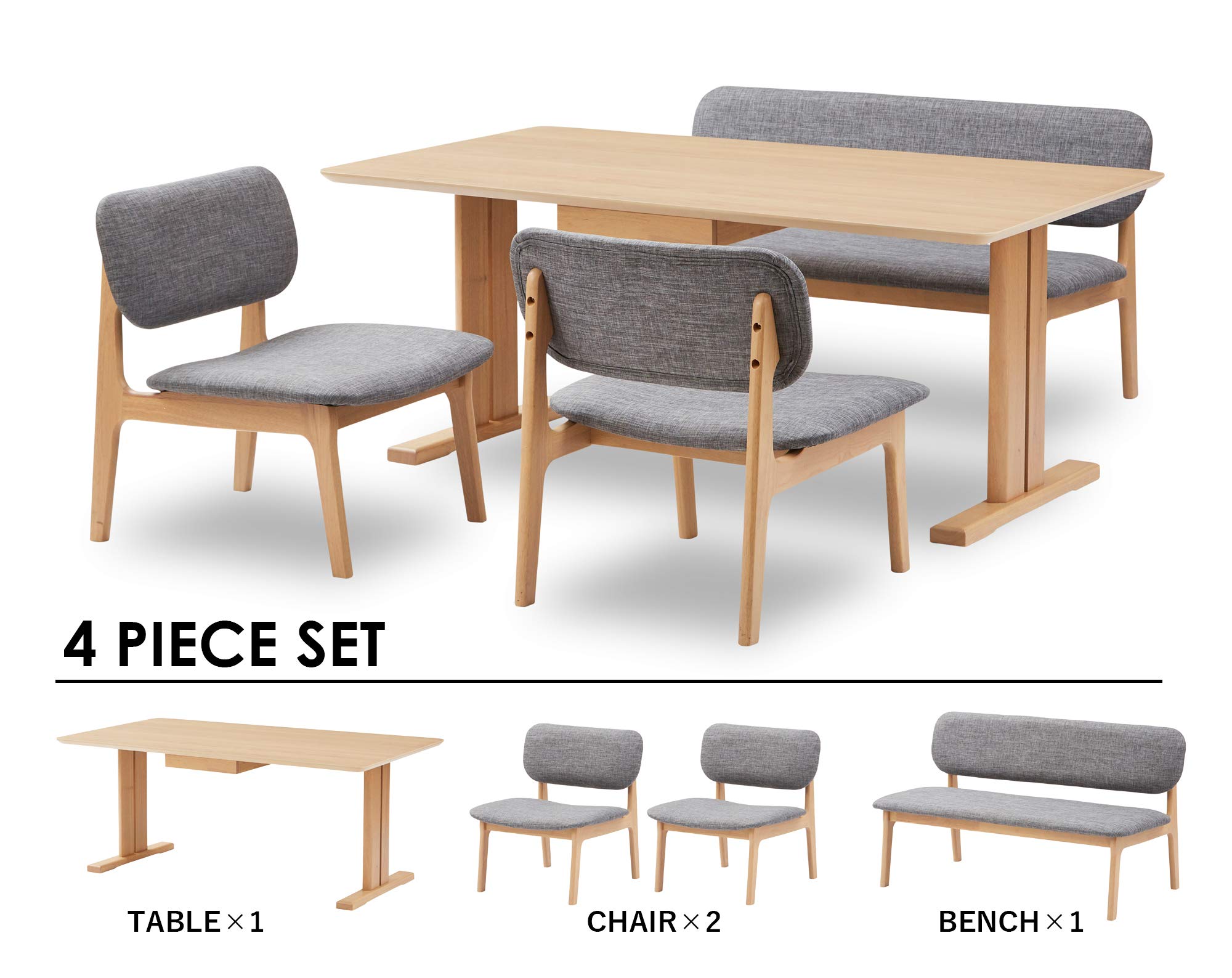 関家具　PINNACLE ピナクル　ゆったりワイド座面天然木　希少　ファブリック Amazon｜関家具(Sekikagu) ダイニングベンチ ファブリック 広い座面