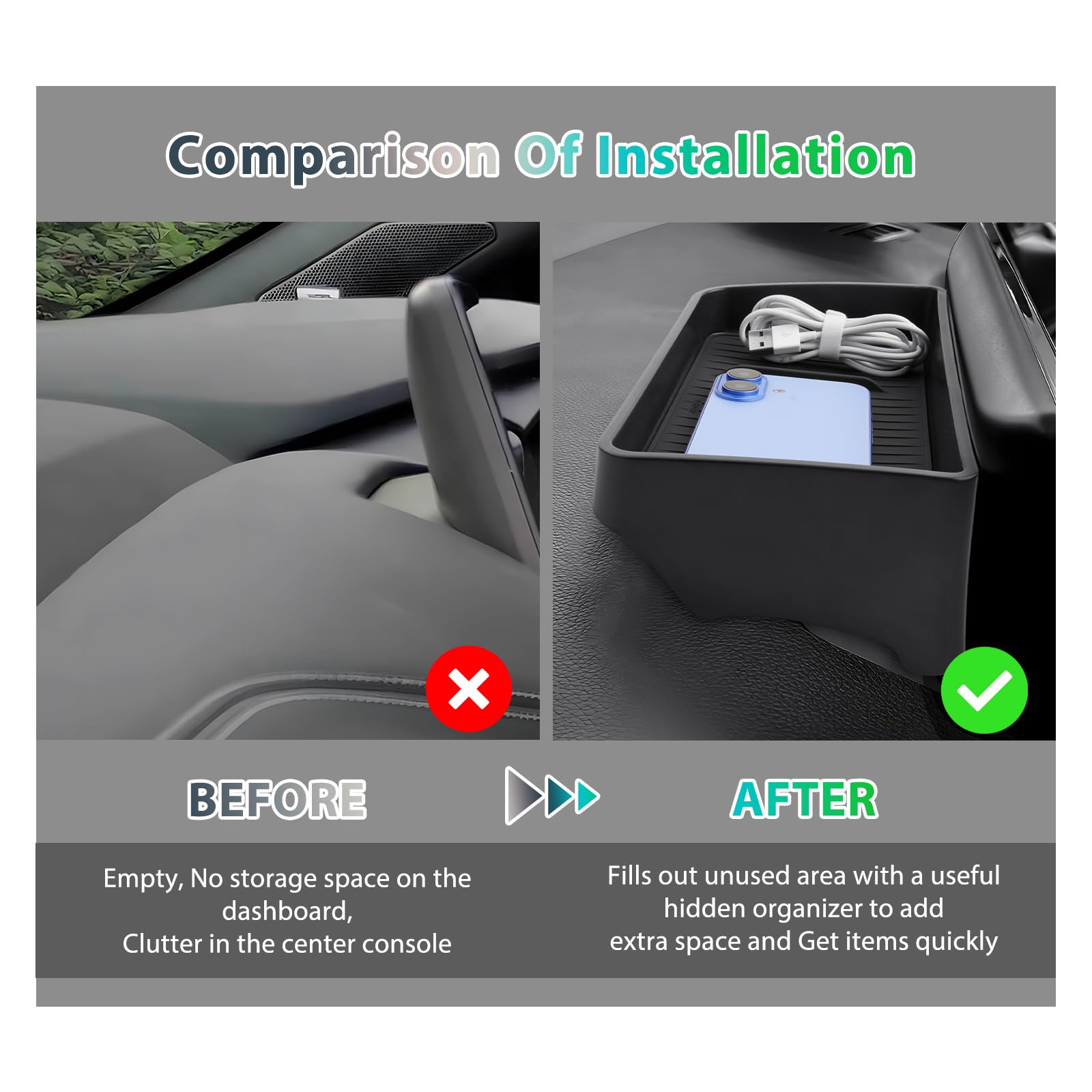 GAFAT Kompatibel mit Nissan Qashqai J12 e-Power 2021-2025 2026 Mittelkonsole Aufbewahrungsbox, Hinter dem Bildschirm Ablagen Organizer für 12,3 Zoll Nisan Connect, Qashqai J12 Zubehör