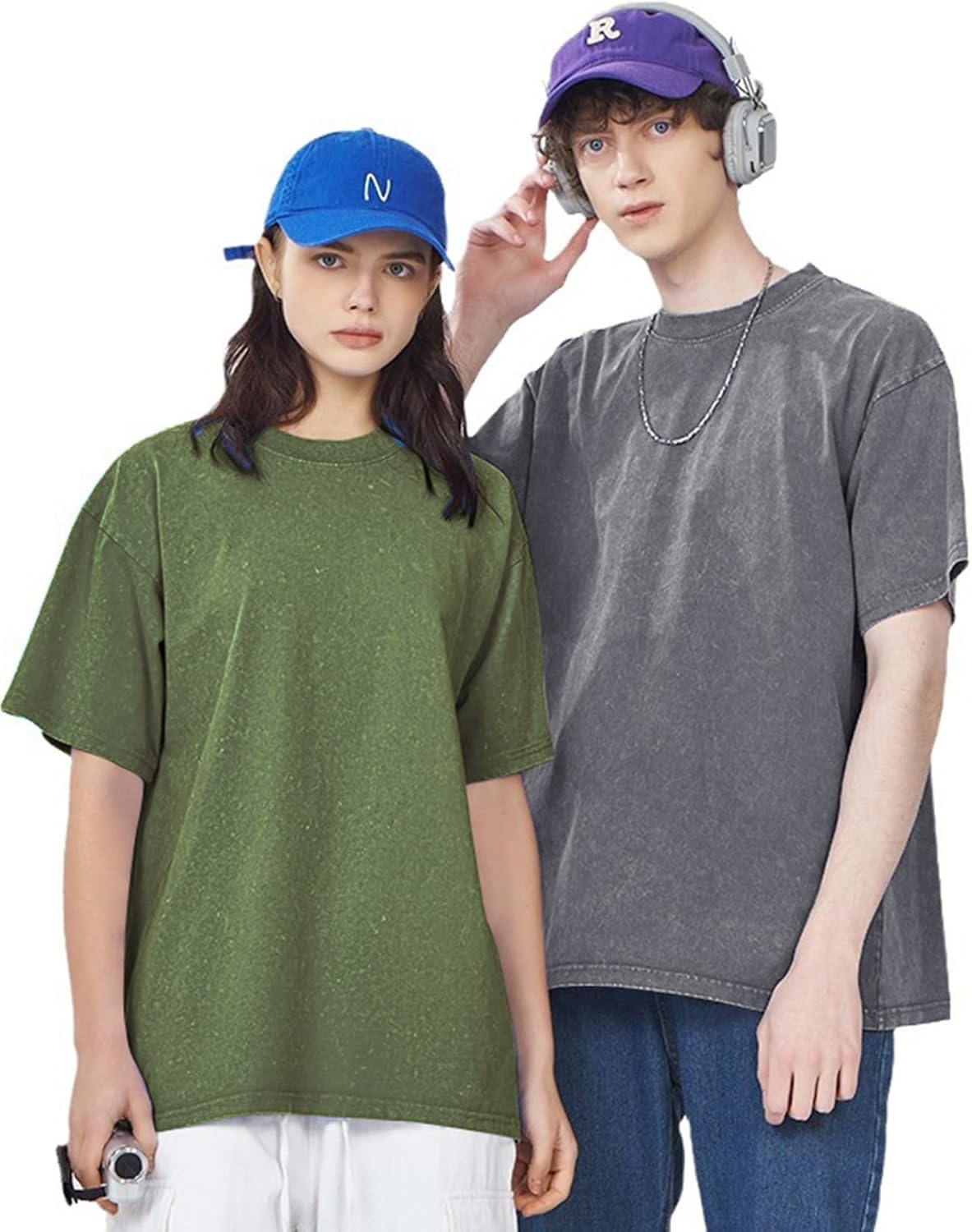 Arssm 3 Pack Men Oversized T Shirts Vintage Tee Loose Fit Short Sleeve Casual Streetwear Baggy Washed Unisex Tops - Image 3