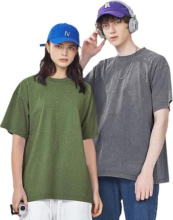 Arssm Men Oversized T Shirts Vintage Tee Loose Fit Short Sleeve Casual Streetwear Baggy Washed Unisex Tops