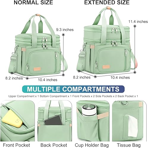 Miniatura 5 de Lonchera para hombres y mujeres, bolsa de almuerzo aislada de doble cubierta, enfriador grande a prueba de fugas, bolsas de almuerzo de doble