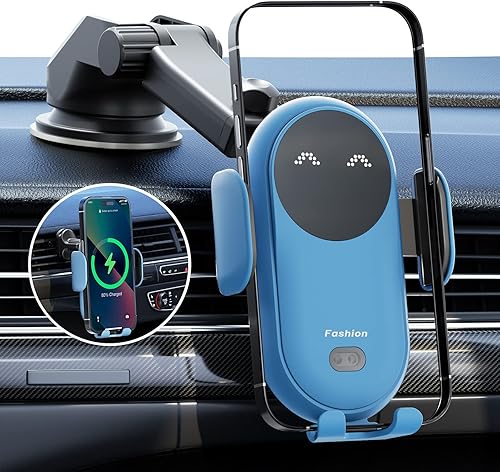 Cargador inalámbrico para automóvil con fuerte succión y gancho estable, soporte para teléfono de automóvil para ventilación del salpicadero del