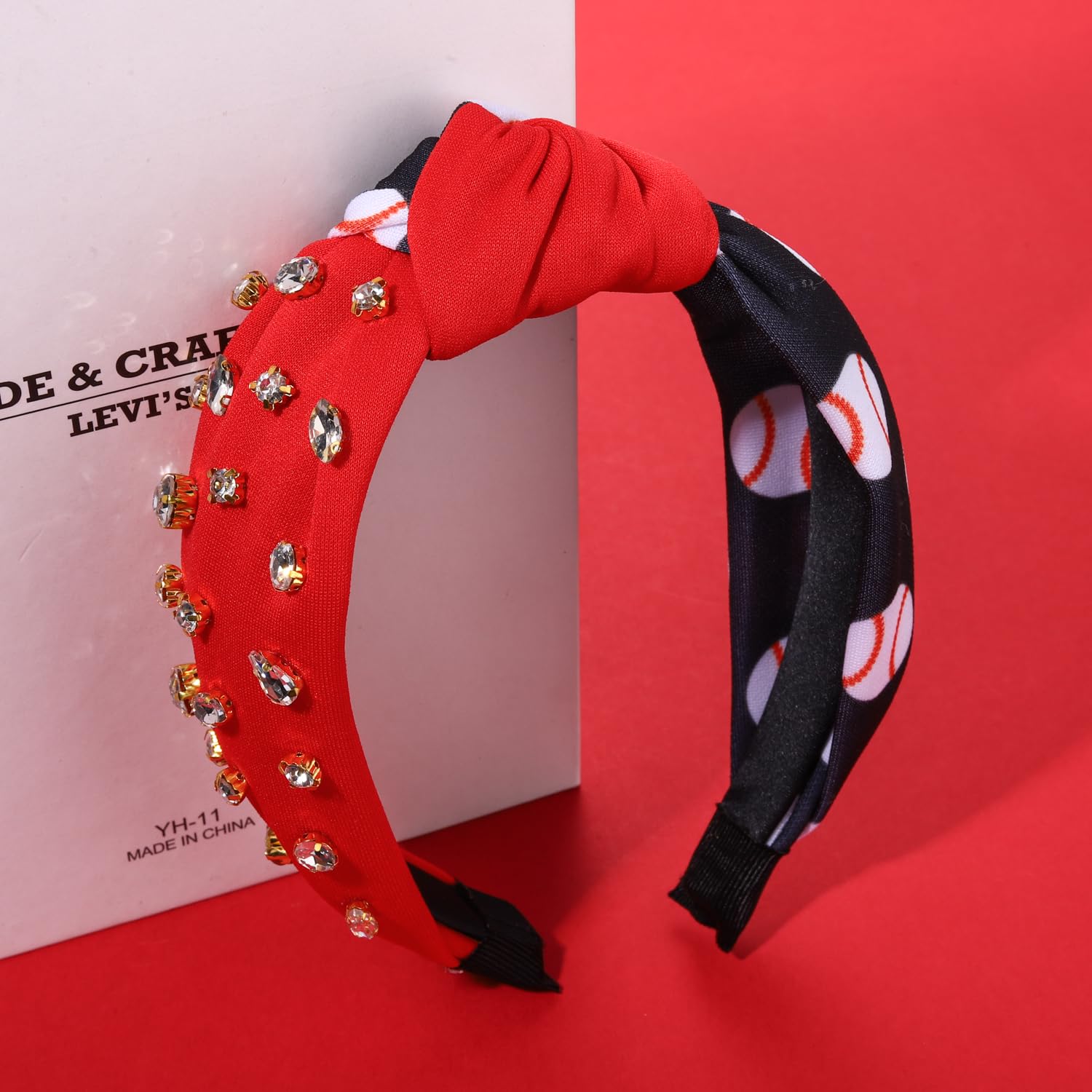 Red Rhinestone Football Themed Headband Amazon.com : CEALXHENY Baseball Football Basketball Soccer  main image 2
