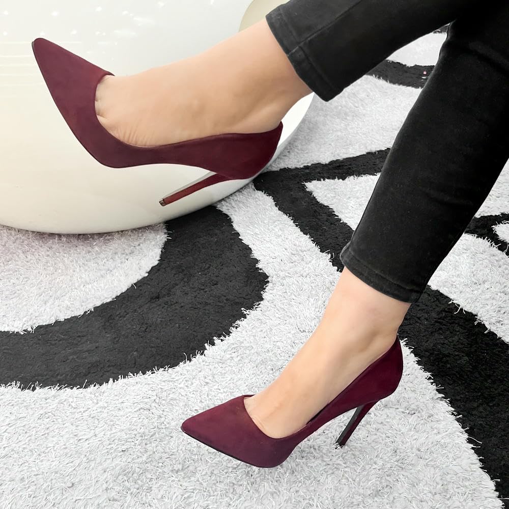 ZBDZSW Escarpins à Talons Hauts Noirs élégants à Bout Pointu pour Femmes - Escarpins à Talon Aiguille élégants avec Semelle Souple, Parfaits pour Les Mariages, Les fêtes de Bureau