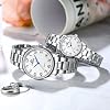JewelryWe Watches Men Women Analogue Quartz Watch 30 m Waterproof Stainless Steel Bracelet Business Casual Watch with Luminous Hands and Watch Tool Various Models