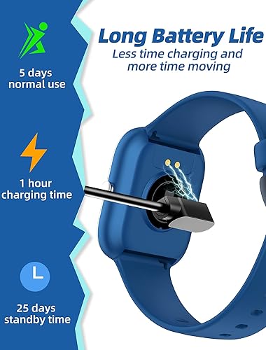 Miniatura 7 de Reloj inteligente para niñas, resistente al agua IP68, reloj rastreador de actividad física con cara de 1.5 pulgadas, monitor de sueño de frecuencia