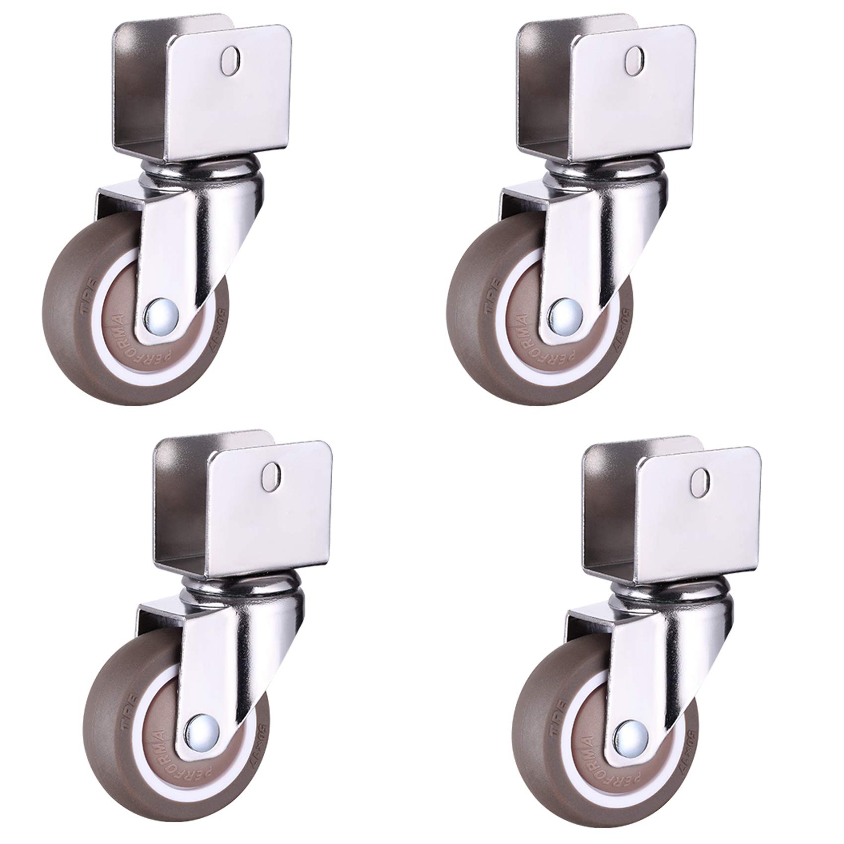 MXXQRHF Universal Office Chair Caster Wheels 4 Pcs 1.5" Rubber Casters with 360° Swivel & Brake Perfect for Smooth Glide on Hard Floors & Carpets