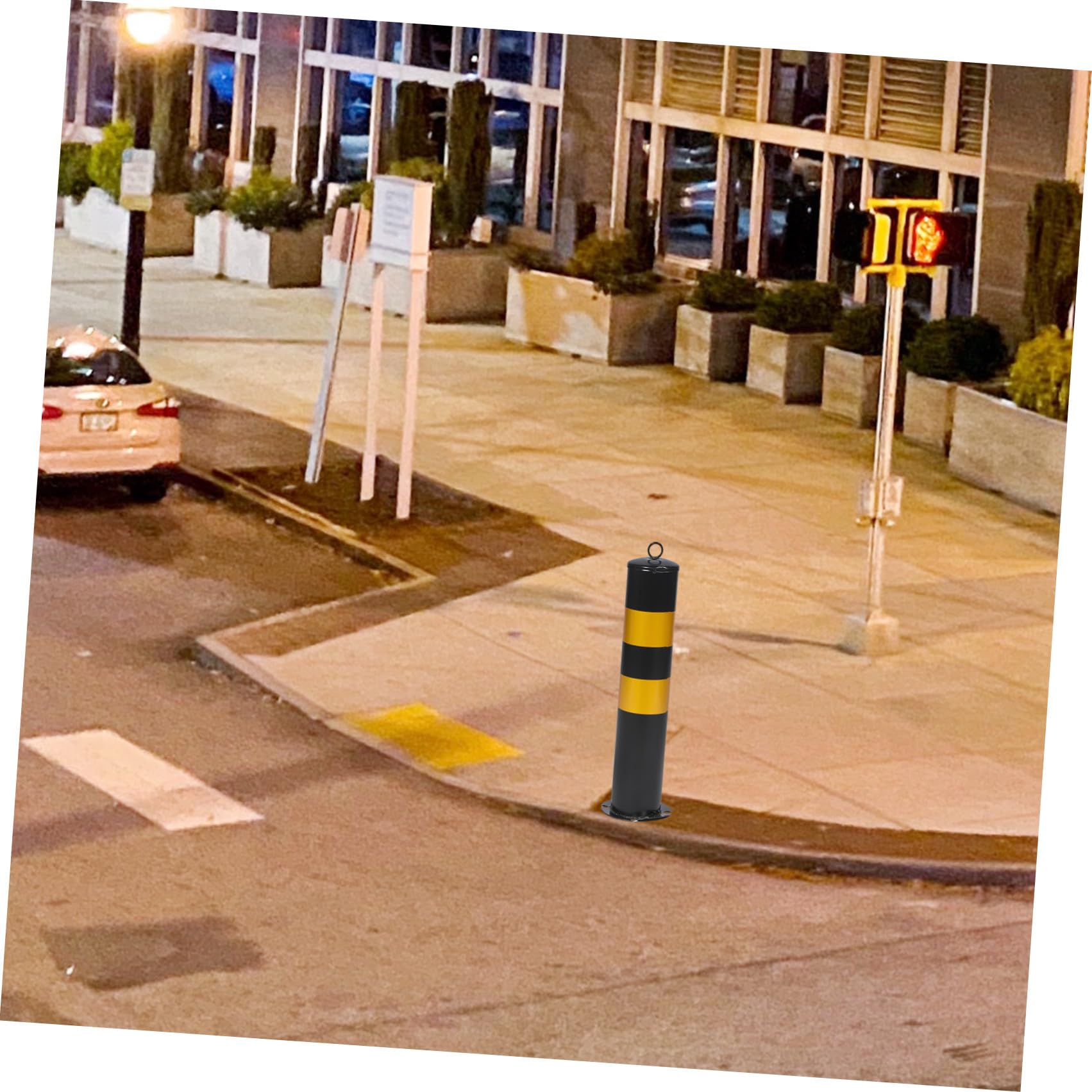 Borne De Sécurité En Acier Inoxydable Barrière De Stationnement Réfléchissante Bloqueur Dallée Pour La Sécurité Routière