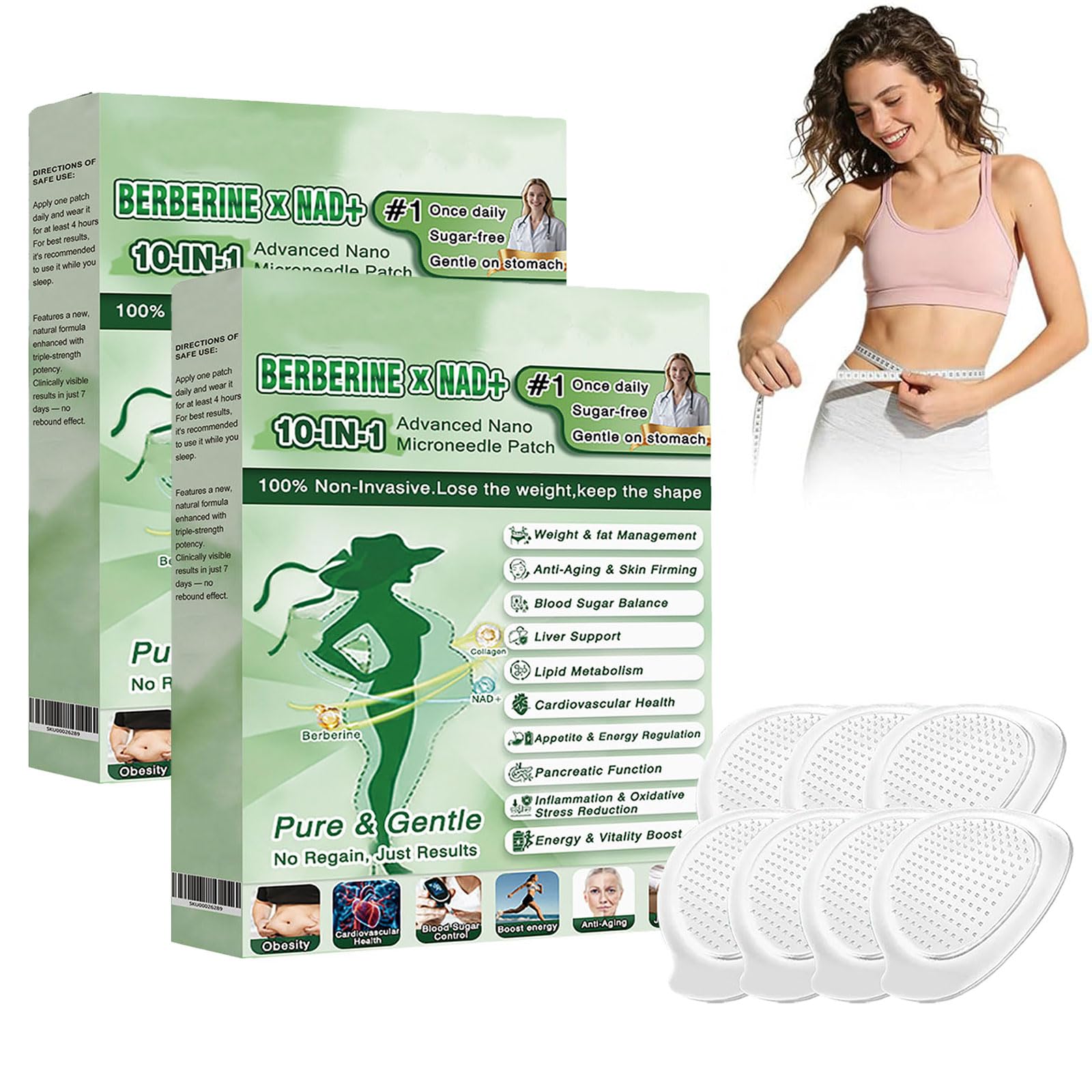 5 Cajas Moringa x Berberine Patch 10 en 1, Parche Avanzado de Nano Microagujas,Fáciles de Usar,Parche de Metabalance Profesional para Hombres y Mujeres (5PCS) — view 9
