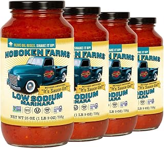 Hoboken Farms Low Sodium Marinara Sauce - Keto Certified, Low Sodium, No...