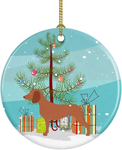 Miniatura 80 de Caroline's Treasures Adorno de cerámica con cola de perro pastor inglés antiguo para colgar en el árbol de Navidad, para el hogar, Navidad, fiestas