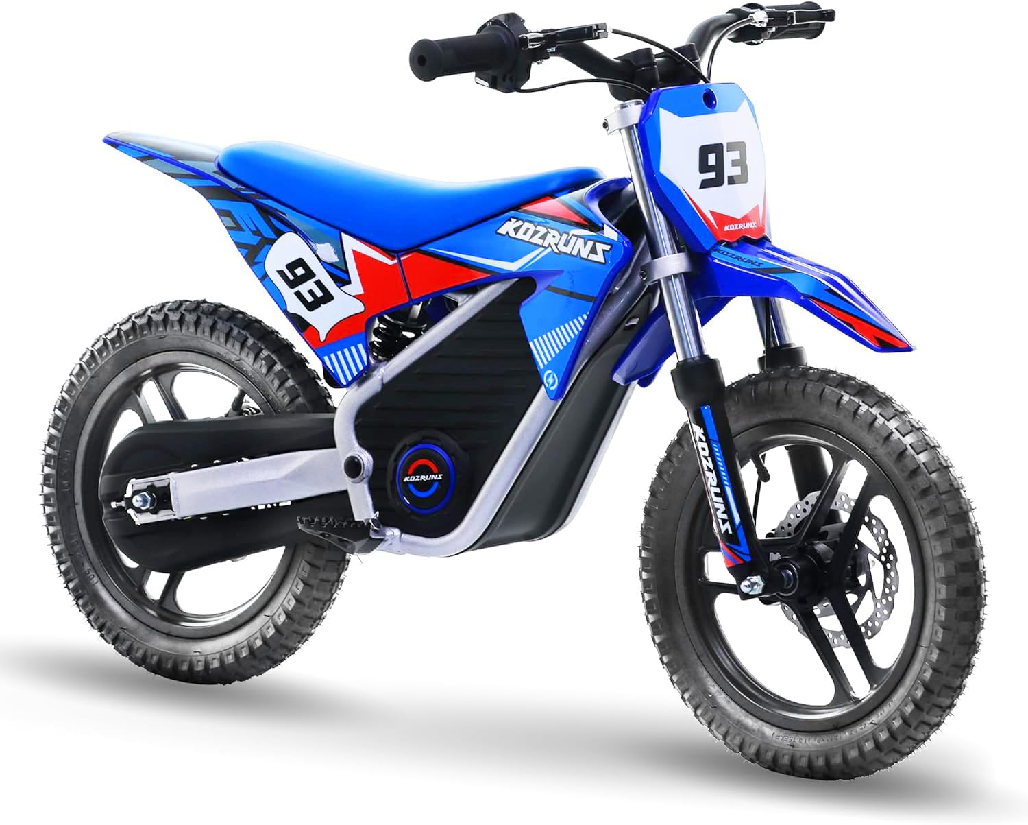 AIII 36V Electric Dirt Bike for Kids 5-10, High Performance 350W Racing Grade Motorcycle, Up to 18.6MPH, 3 Speed Settings, 14-Inch Off-Road Tires, Dual Disc Brakes & Advanced Shock Absorption, Blue