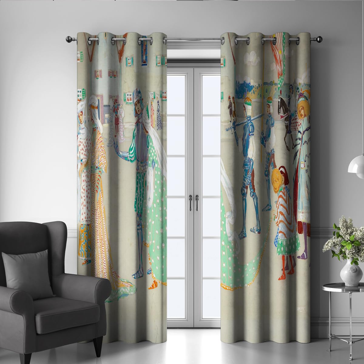 tende oscurante scena di strada in stile cittadino la giovane coppia famosa pittura stampe tende per l'arredamento camera da letto per la finestra del soggiorno camera da letto W140xL200cm 2 pannelli