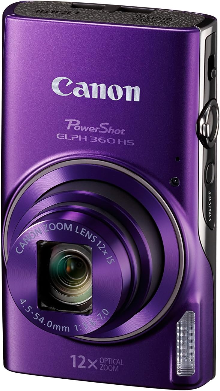 Canon PowerShot ELPH 360 Digital Camera w/ 12x Optical Zoom and Image Stabilization - Wi-Fi & NFC Enabled (Purple)