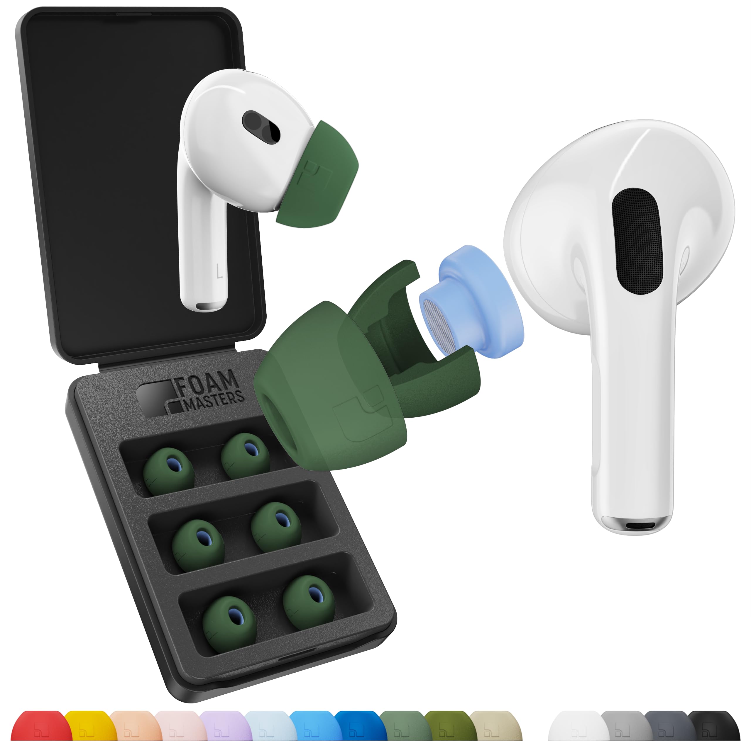 Embouts d'oreilles hybrides pour AirPods Pro 1ère et 2ème génération | 3 paires | Nouvelle version 6.0 – SportMagic | Confortable | Sécurisé | Meilleure suppression du bruit | Bourgeons