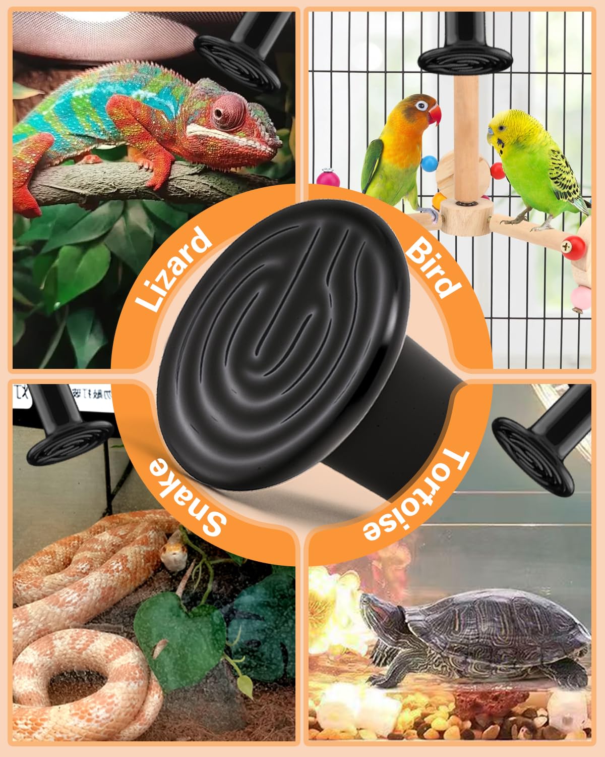 Ruiandsion 150W Ceramic Heat Emitter Bulb 3-Pack – Long-Lasting Nighttime Heating for Reptiles & Poultry, Shatter-Resistant Design for Large Terrariums/Coops - image 4