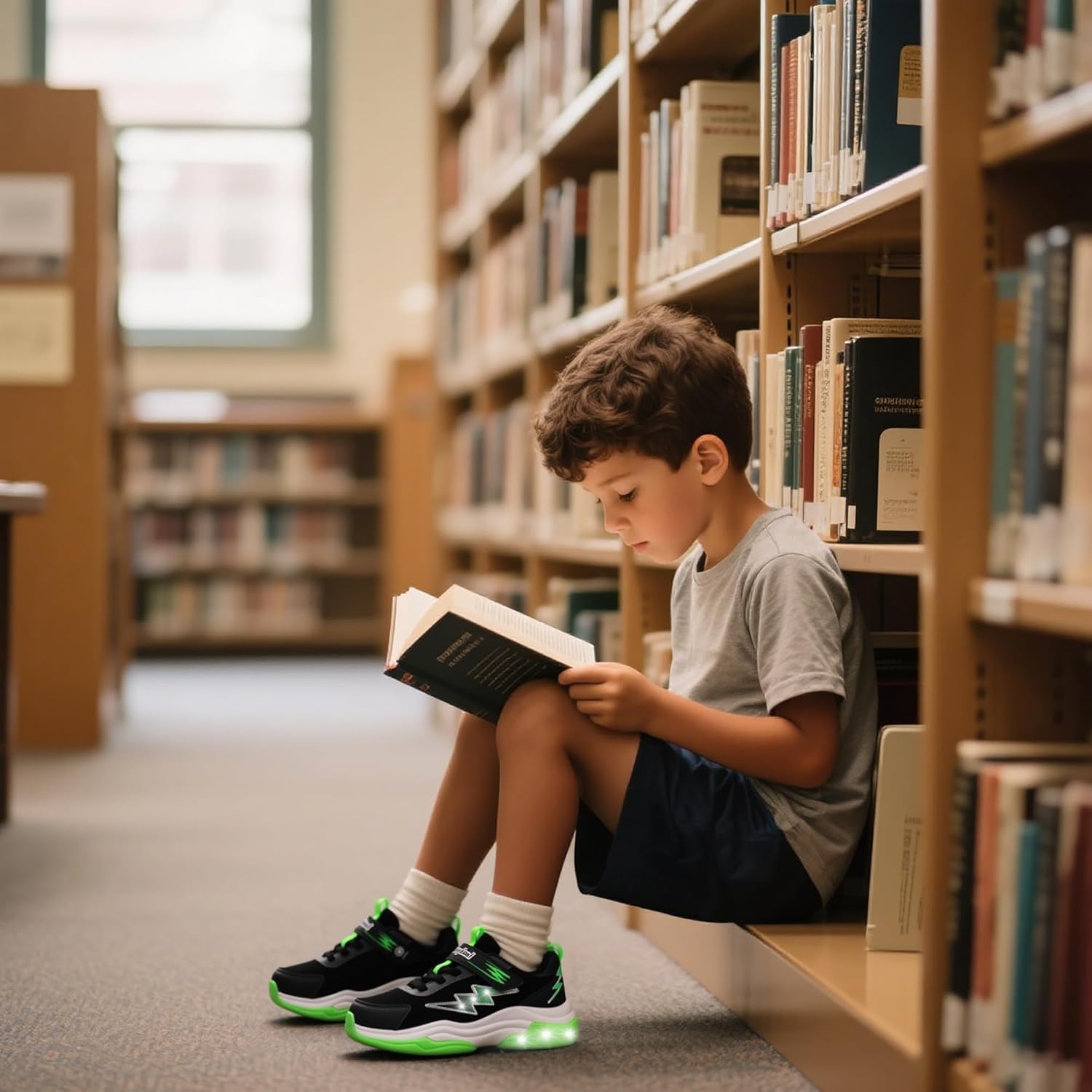 SKYWHEEL Kids Sneakers for Boys Light Up Shoes with Switch Tennis Running Athletic Shoes Toddler Size 10 to Big Kids Size 5 - Image 6