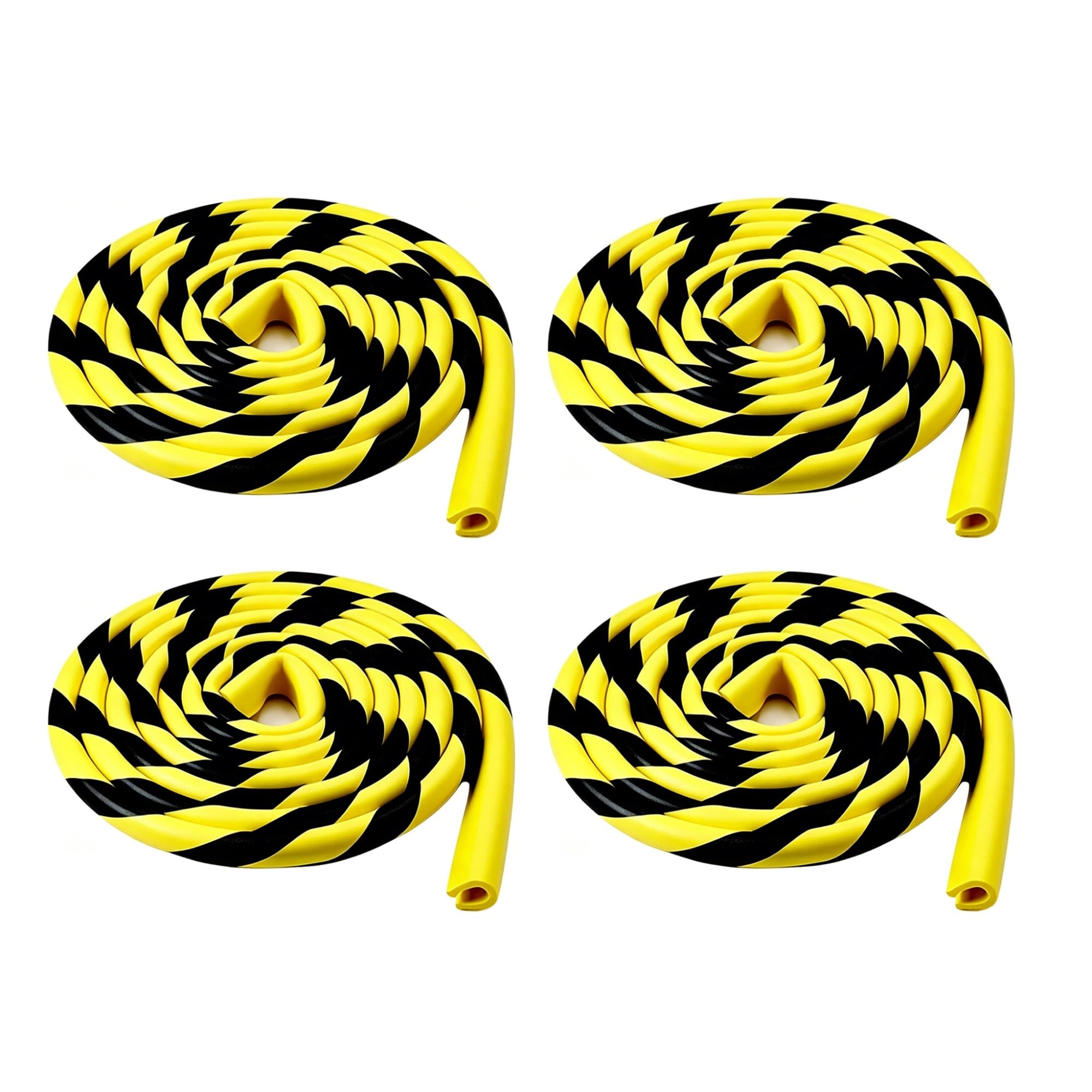 Wall Edge Corner Guards, 4 Pack Foam Yellow Black Safety Bumpers, Peel & Stick Garage Wall Protector for Factory, Parking Area