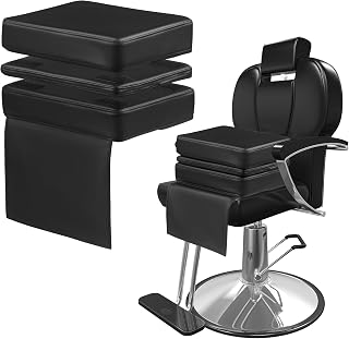HOMBYS Adjustable Kids Booster Seat for Barber Chair - Leather Salon Cushion, 3 Heights for Ages 3-10, 14.5x11 Ergonomic Lift